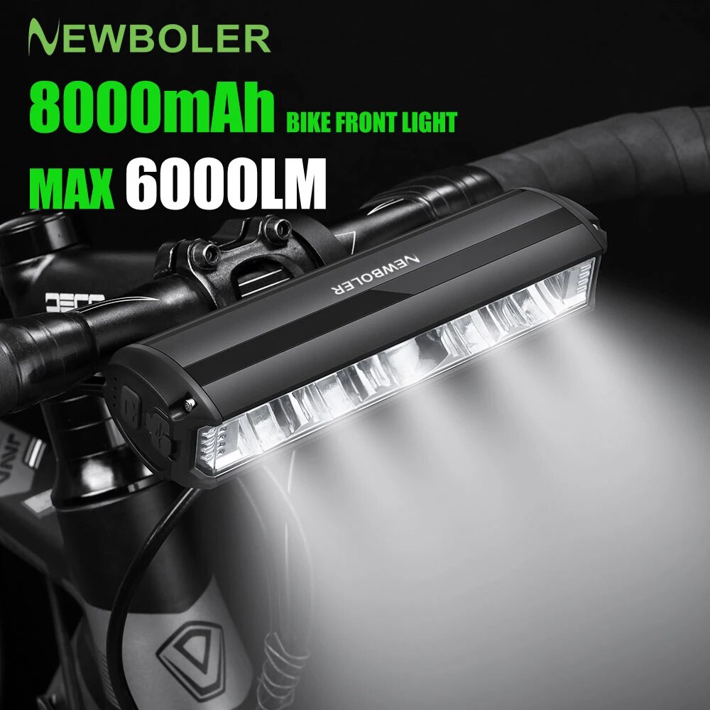 Mountain Biking Backpack - NEWBOLER Bicycle Light Front 8000mAh Bike