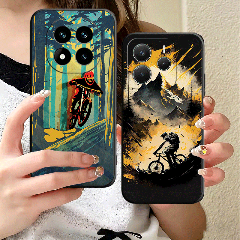 Soft Silicone Phone Case for X - đánh giá và giá Mountain Biking Cartoon